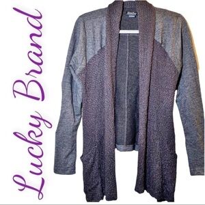 LUCKY BRAND‎ Open Waterfall Crochet Knit Cardigan, Size Medium